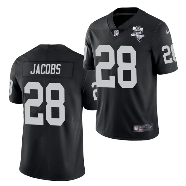 Men's Las Vegas Raiders Black #28 Josh Jacobs 2020 Inaugural Season Vapor Untouchable Limited Stitched Jersey